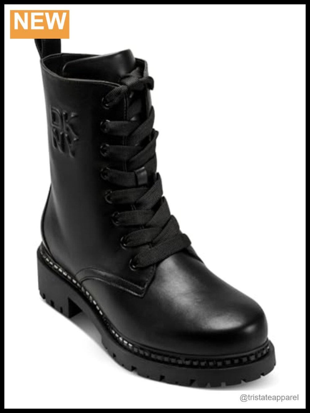 DKNY Rommily Lace-Up Combat Boots - Round Toe Ankle Boots